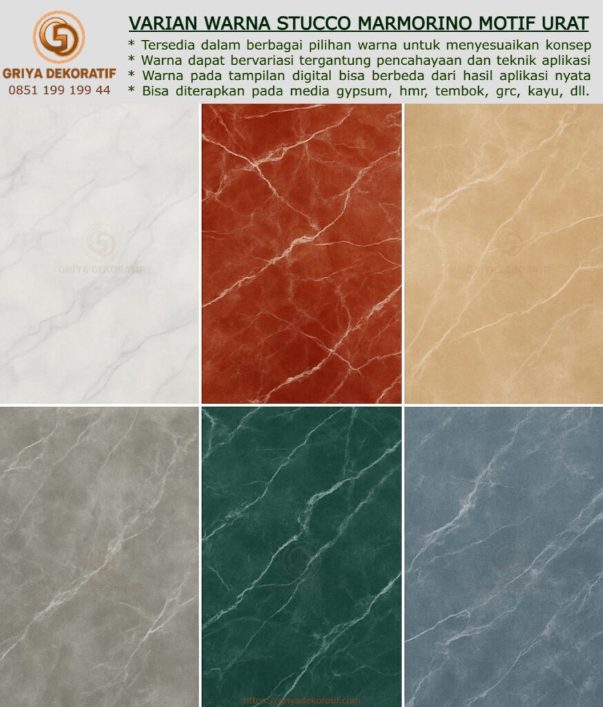contoh beberapa warna cat stucco marmorino glossy
