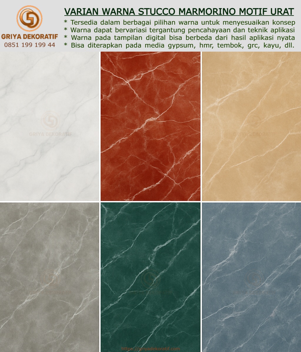 contoh beberapa warna cat stucco marmorino glossy