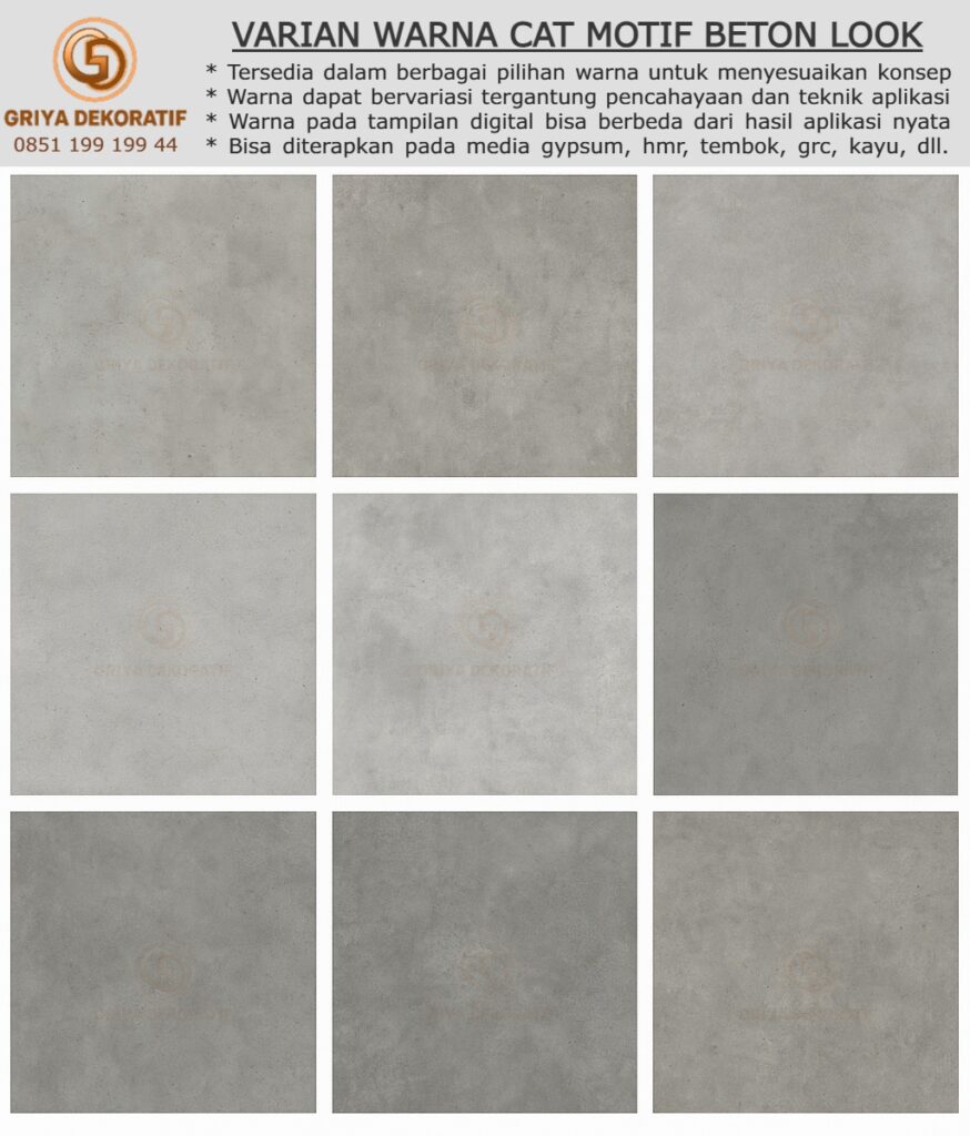 Contoh motif cat dekoratif Beton Look bergaya industrial modern