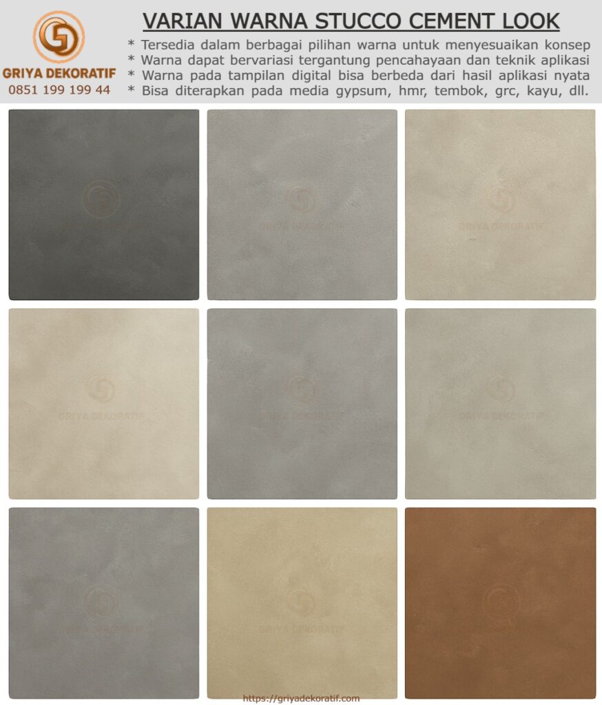 Contoh aplikasi cat dekoratif Stucco Cement Look dari Griya Dekoratif
