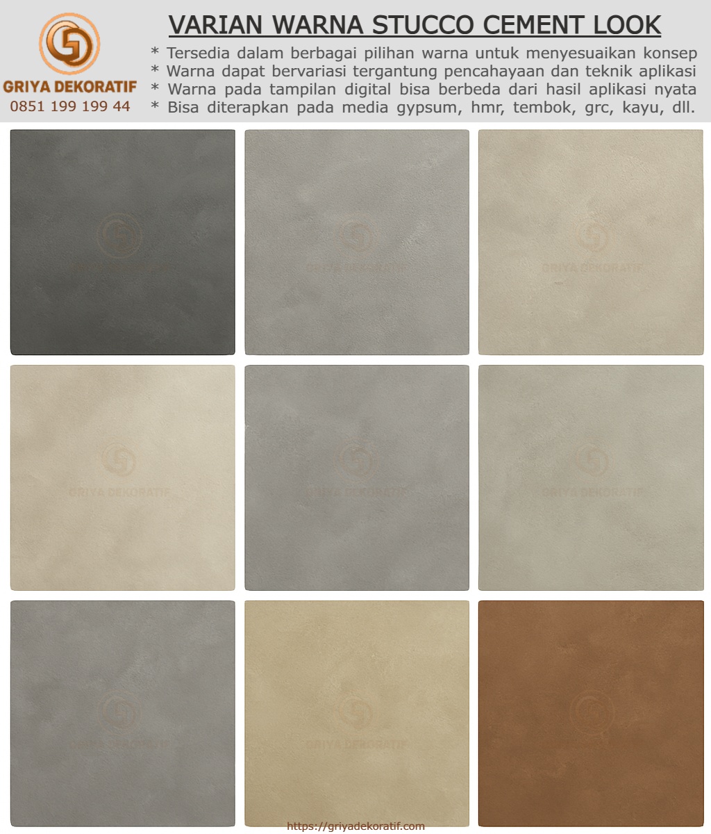 Contoh aplikasi cat dekoratif Stucco Cement Look dari Griya Dekoratif