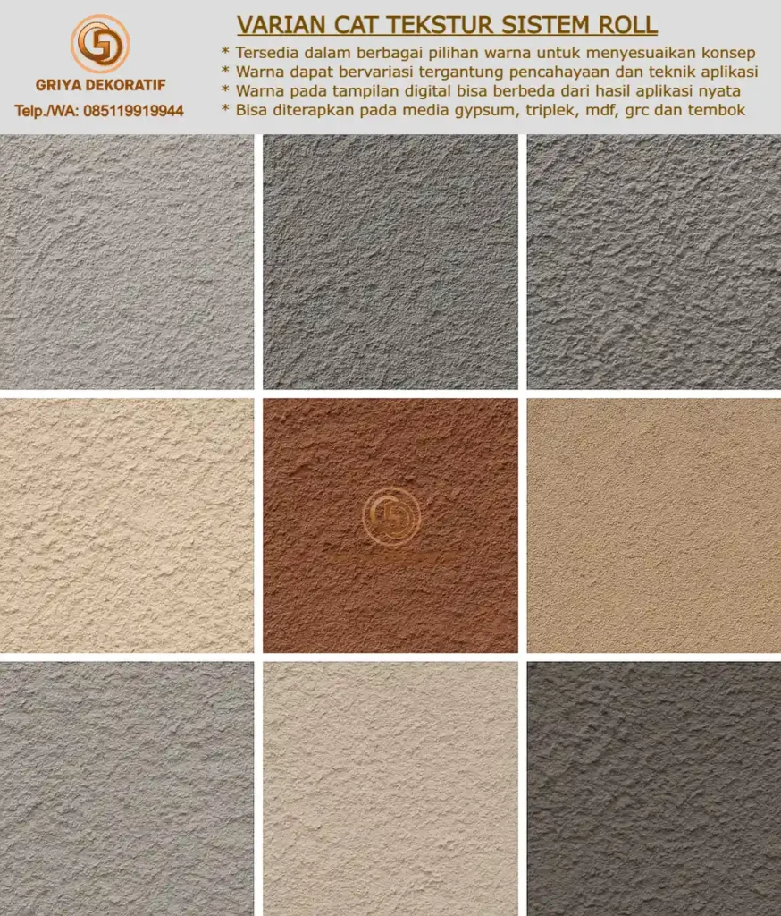 varian warna cat tekstur dinding kamprot
