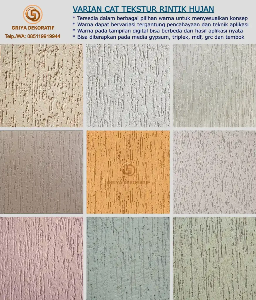 Jasa Cat Tekstur Rintik Hujan | Drop Rain Texture – Griya Dekoratif