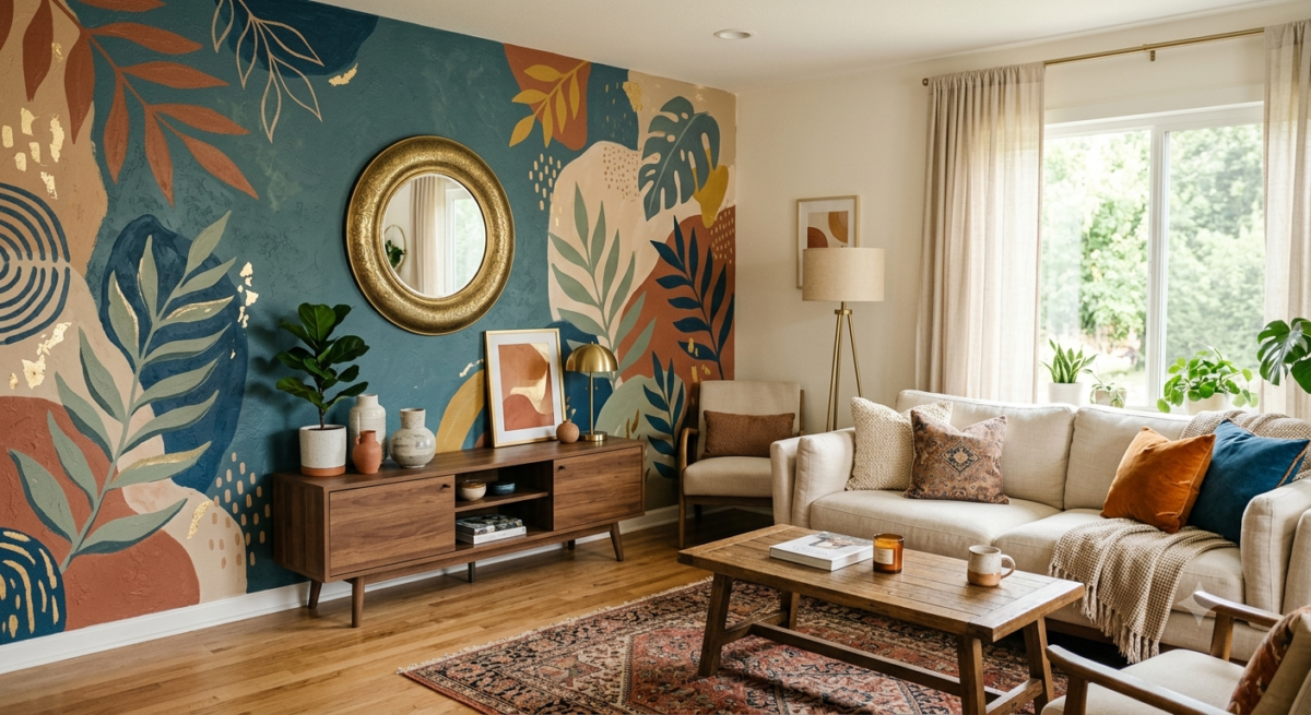 Cat Dekoratif sebagai Accent Wall