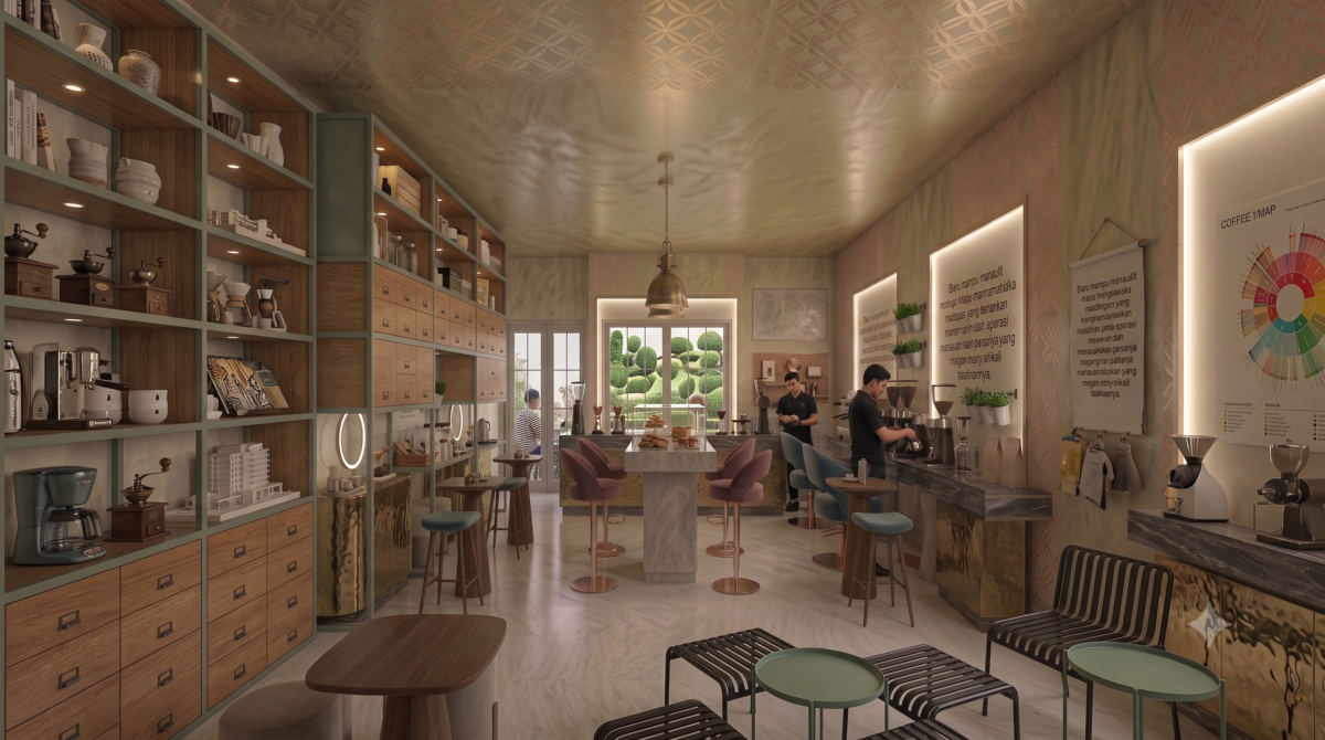 Cat Dekoratif untuk Coffee Shop Bergaya Modern