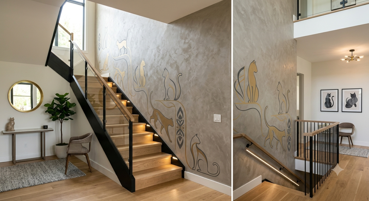 Cat Dekoratif untuk Dinding Tangga Ide Desain yang Elegan dan Modern