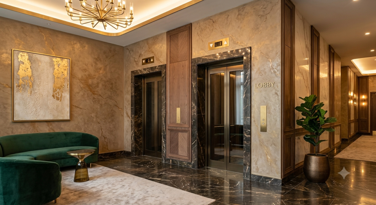 Cat Dekoratif untuk Lift dan Lobby Apartemen
