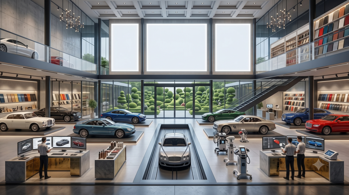 Cat Dekoratif untuk Showroom Mobil yang Elegan
